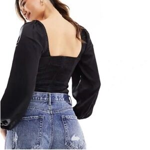 💕5 items for $50💕 Abercrombie & Fitch Black Puff Sleeve Blouse